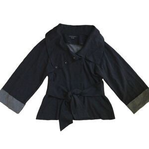 Theory Sheena Charcoal Grey Lightweight Shawl Collar Jacket